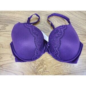 Victorias Secret Bra 32DD Body By Victoria Perfect Shape Purple Lace Underwire